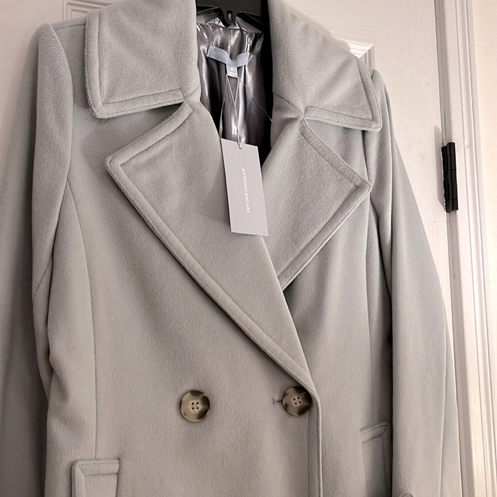 NWT Dillards Antonio Milani ice blue mint pea coat size 6